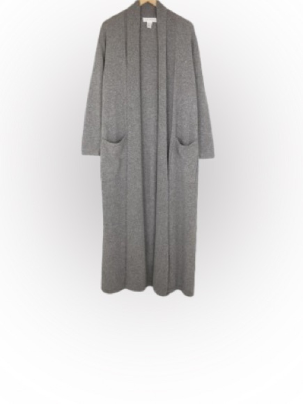 Arlotta 100% Cashmere Long Maxi Duster Robe Grey Women’s Size M/L Soft Luxurious - Picture 4 of 16